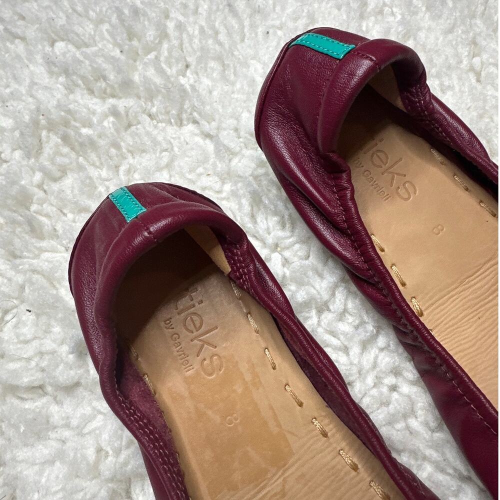 Tieks Burgundy Ballet Flats Women's Size 8 Foldable Convenient Comfortable Cute - Picture 4 of 7